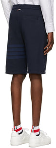 Thom Browne Navy Loopback 4-Bar Shorts