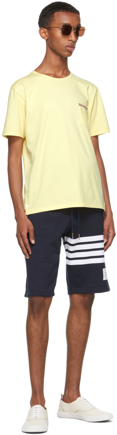 Thom Browne Navy Loopback 4-Bar Shorts