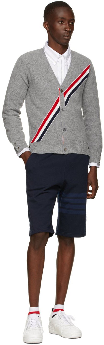 Thom Browne Navy Loopback 4-Bar Shorts