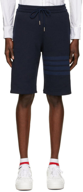Thom Browne Navy Loopback 4-Bar Shorts - Thom Browne Navy Loopback 4-Bar Shorts - Thom Browne Navy Loopback 4- 바 단편
