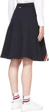 Thom Browne Navy Loopback Diagonal Stripe Skirt