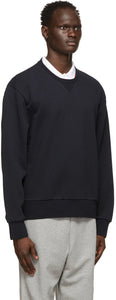 Thom Browne Navy Loopback Tipped Side Stripe Sweatshirt