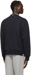 Thom Browne Navy Loopback Tipped Side Stripe Sweatshirt
