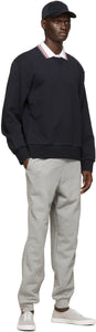 Thom Browne Navy Loopback Tipped Side Stripe Sweatshirt