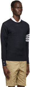 Thom Browne Navy Merino 4-Bar Sweater