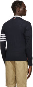 Thom Browne Navy Merino 4-Bar Sweater