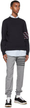 Thom Browne Navy Milano 4-Bar Stripe Crewneck Sweater