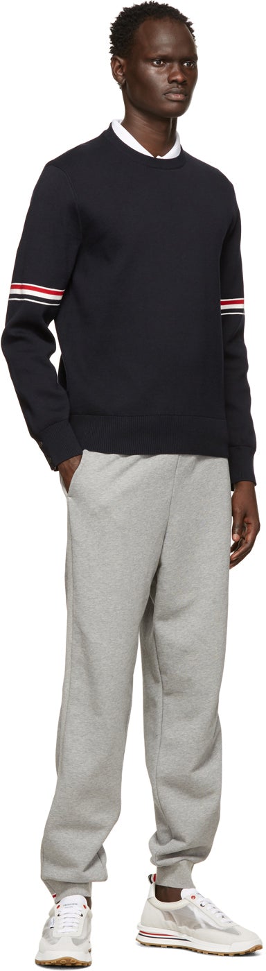 Thom Browne Navy Milano RWB Stripe Sweater