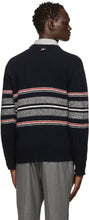 Thom Browne Navy Mohair Cricket Stripe Sweater