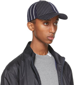 Thom Browne Navy Pinstripe 6-Panel Baseball Cap