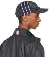 Thom Browne Navy Pinstripe 6-Panel Baseball Cap