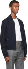 Thom Browne Navy RWB Stripe Blouson Bomber Jacket