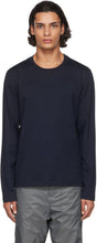 Thom Browne Navy Rib Gusset Long Sleeve T-Shirt - T-shirt à manches longues à manches longues de la marine marine Thom Browne - Thom Browne Navy Rib Gusset Long Sleeve T 셔츠