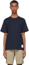 Thom Browne Navy Side Slit T-Shirt - T-shirt fente de la côte marine de Thom Browne - Thom Browne Navy Side Slit T 셔츠