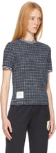 Thom Browne Navy Tweed Small Hairline Check T-Shirt