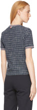 Thom Browne Navy Tweed Small Hairline Check T-Shirt