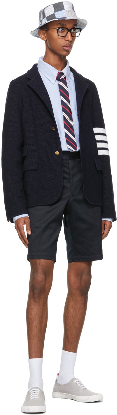 Thom Browne Navy Twill Unconstructed Chino Shorts