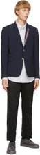 Thom Browne Navy Wool Seersucker Blazer