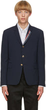 Thom Browne Navy Wool Seersucker Blazer - Thom Browne Laine de laine marine Seersucker Blazer - Thom Browne Navy Wool Seersucker Blazer.