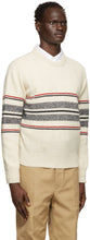 Thom Browne Off-White Mohair Cricket Stripe Sweater