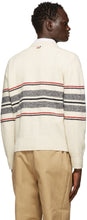 Thom Browne Off-White Mohair Cricket Stripe Sweater