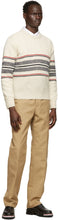 Thom Browne Off-White Mohair Cricket Stripe Sweater
