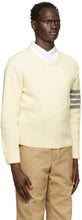 Thom Browne Off-White Shetland 4-Bar Crewneck Sweater