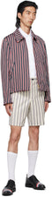 Thom Browne Off-White Striped Wool Shorts