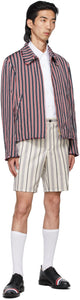 Thom Browne Off-White Striped Wool Shorts
