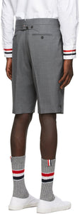 Thom Browne Online Exclusive Grey Super 120s Wool Twill Classic Shorts