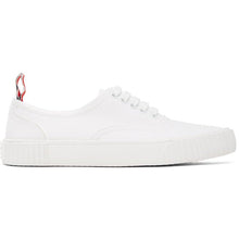 Thom Browne Online Exclusive White Heritage Vulcanized Sneakers - THOM BROWNE Sneakers vulcanisés exclusifs exclusifs blancs exclusifs blancs - Thom Browne 온라인 독점적 인 백색 유산 가황 스 니커