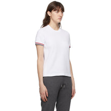 Thom Browne Online Exclusive White PiquÃ© RWB Stripe T-Shirt