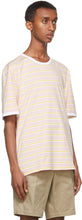 Thom Browne Pink Bar Stripe Ringer T-Shirt