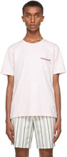 Thom Browne Pink Jersey Striped Chest Pocket T-Shirt - T-shirt de poche poitrine à rayures rose-jersey rose Thom Browne - Thom Browne 핑크 저지 스트라이프 가슴 주머니 티셔츠