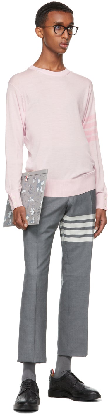 Thom Browne Pink Merino 4-Bar Sweater