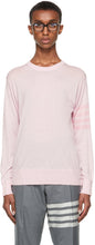 Thom Browne Pink Merino 4-Bar Sweater - Thom Browne Rose Pull Merino 4 bar - Thom Browne 핑크 메리노 4 - 바 스웨터