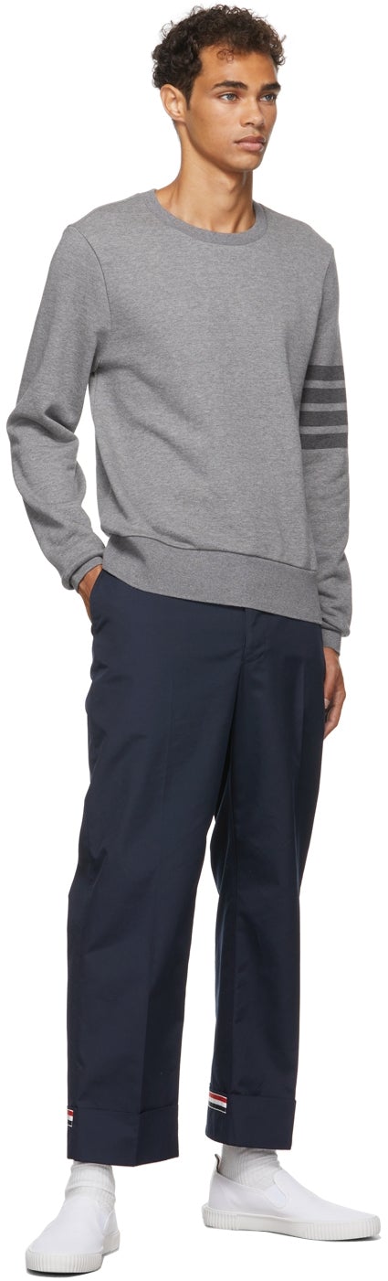 Thom Browne Relaxed Fit Tonal 4 Bar Sweatshirt