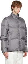 Thom Browne Reversible Grey Funnel Neck Down Jacket