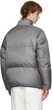 Thom Browne Reversible Grey Funnel Neck Down Jacket