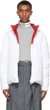Thom Browne Reversible White Down Zip-Up Jacket - Thom browne veste blanche blanche réversible - Thom Browne 뒤집을 수있는 흰색 지퍼 업 재킷