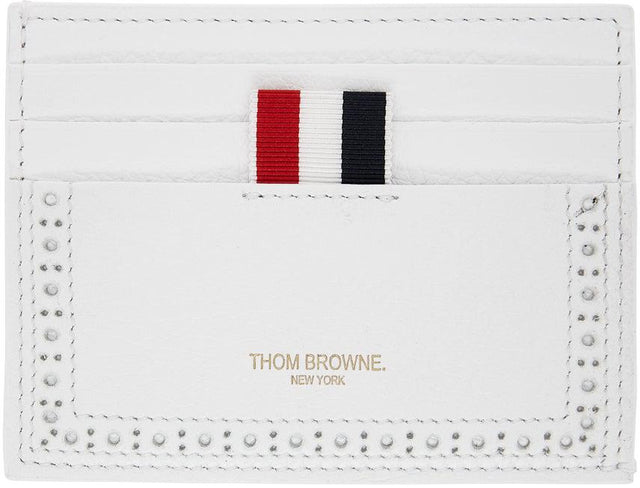 Thom Browne White Deerskin Card Holder - Thom Browne Browne Blanc Card Titulaire de la carte - Thom Browne 화이트 Deerskin 카드 홀더