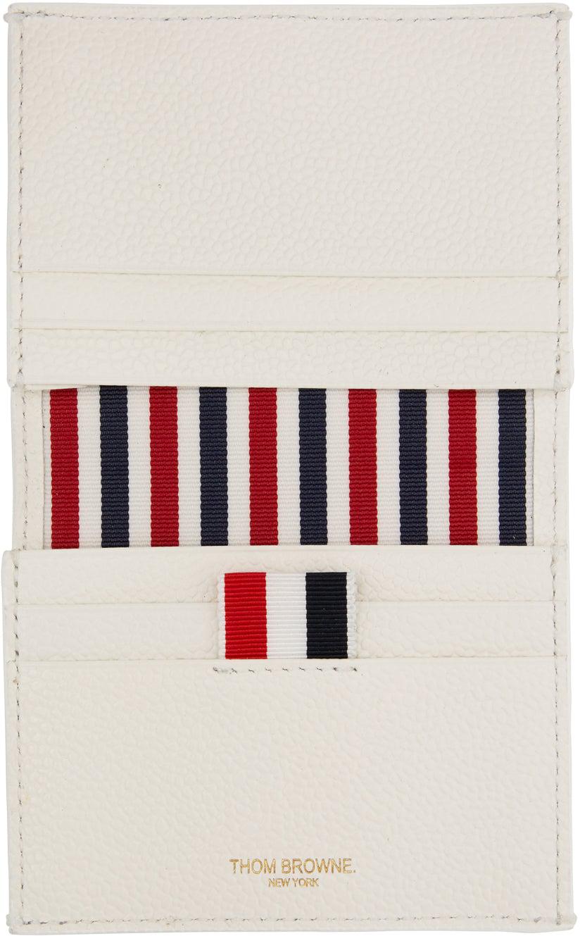 Thom Browne White Diagonal Stripe Bifold Card Holder