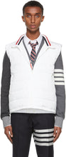 Thom Browne White Down Ski RWB Center Back Stripe Vest - Thom Browne White Down Ski RWB Center Back Vest Stripe - Thom Browne 화이트 다운 스키 RWB 센터 백 스트라이프 조끼