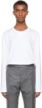 Thom Browne White Gusset RWB Tipping Stripe Long Sleeve T-Shirt - T-shirt à manches longues à manches longues à manches longues de gousset rwb - Thom Browne White Gusset RWB Tipping Stripe 긴팔 티셔츠