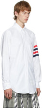 Thom Browne White Oxford GG Top Bar Classic Fit Shirt