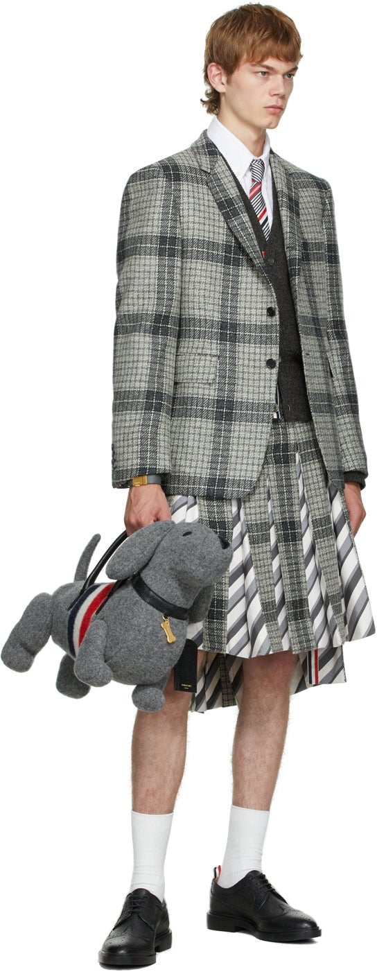 Thom Browne White Oxford GG Top Bar Classic Fit Shirt