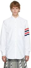 Thom Browne White Oxford GG Top Bar Classic Fit Shirt - Thom Browne BLANC OXFORD GG TOP BAR TOI DE TÊTE CLASSIQUE - Thom Browne White Oxford GG Top Bar Classic Fit Shirt
