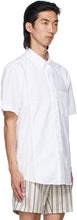 Thom Browne White Patchwork Straight Fit Short Sleeve Shirt
