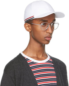 Thom Browne White PiquÃ© 6-Panel Baseball Cap