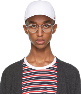 Thom Browne White PiquÃ© 6-Panel Baseball Cap - THOM BROWE BROWNE PIQULE PIQULE BASEBALL CAP - Thom Browne 화이트 Piqué 6 패널 야구 모자